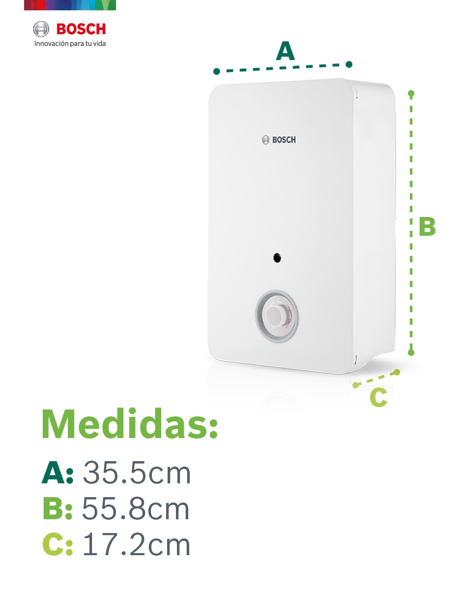 Calentador instantáneo Bosch SMART 7 L gas lp