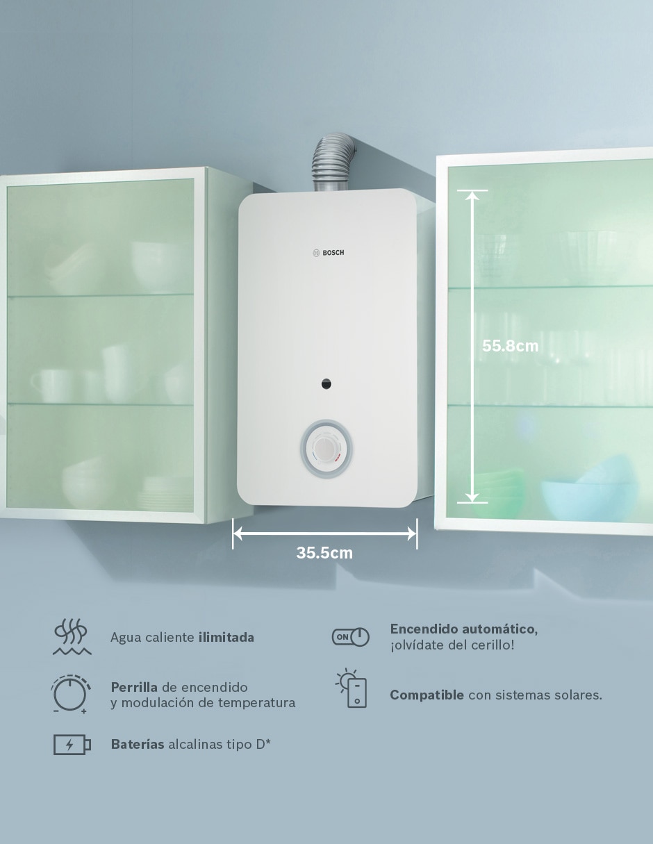 Calentador instantáneo Bosch SMART 7 L gas lp