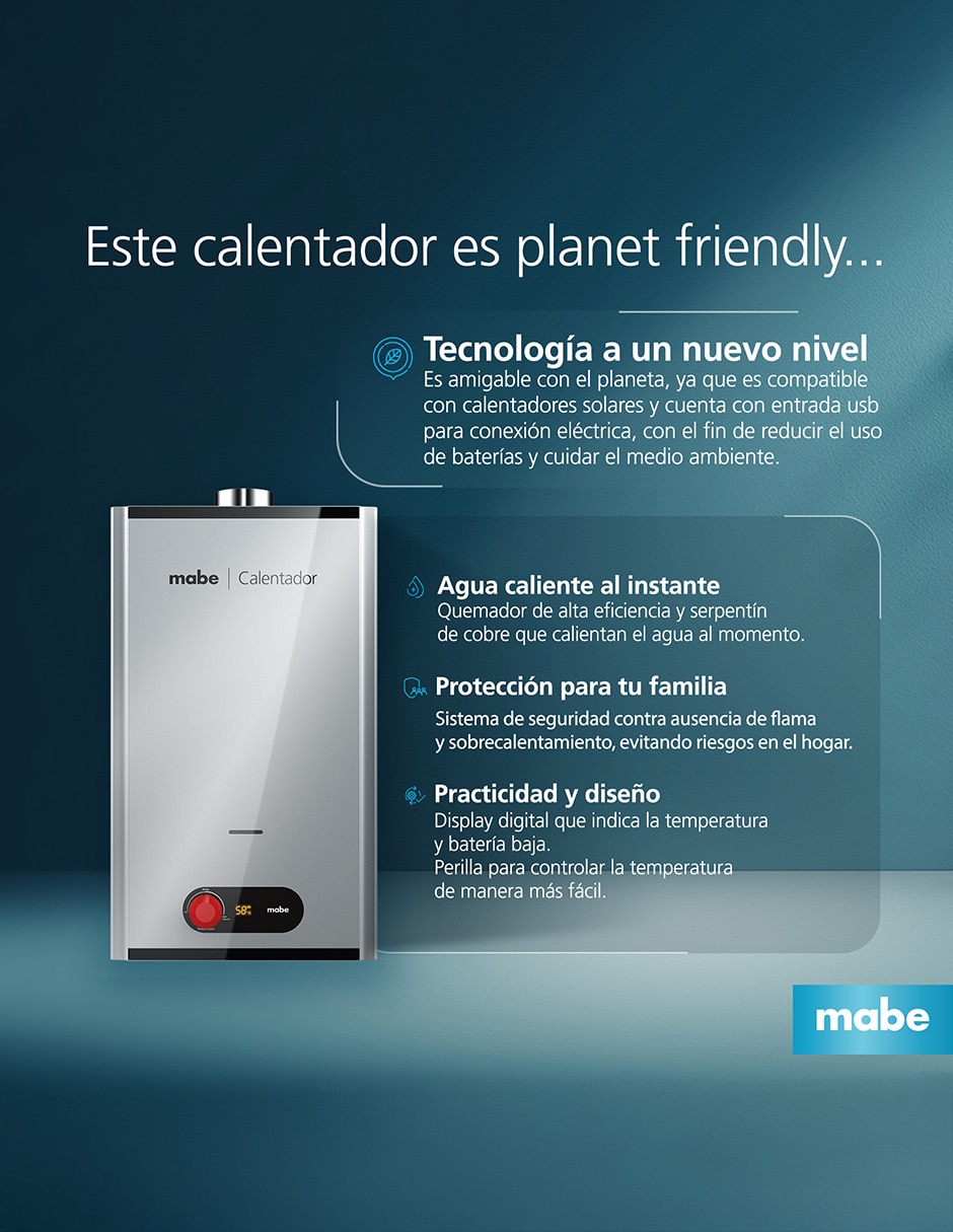 Calentador alta recuperación Mabe CIM102SLP 10 L gas LP