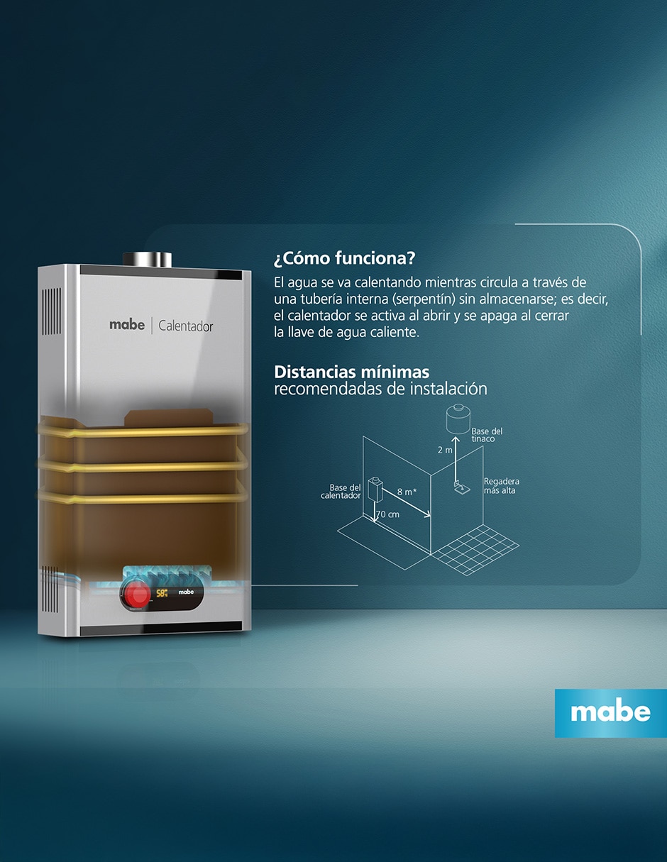 Calentador alta recuperación Mabe CIM102SLP 10 L gas LP