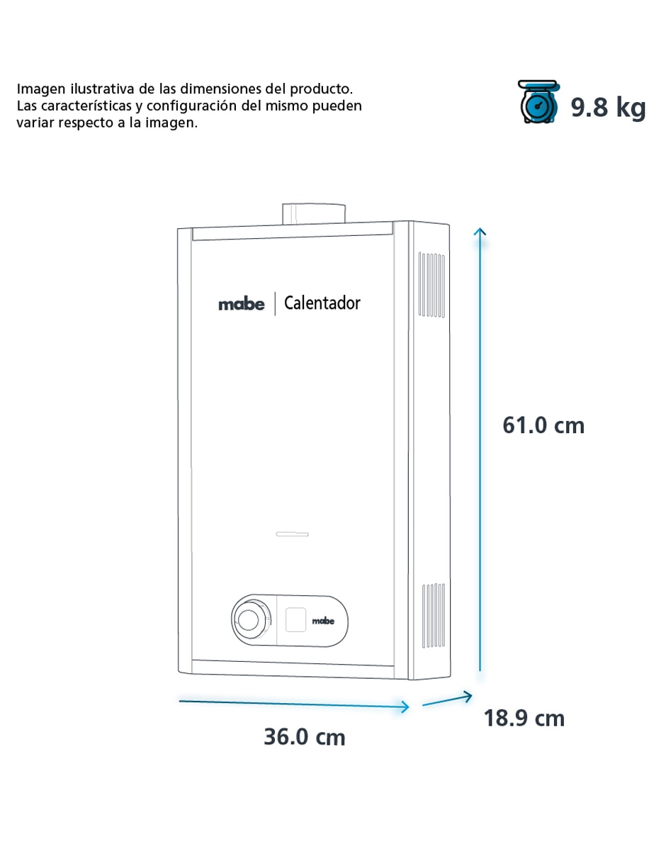 Calentador instantáneo Mabe CIM142SNA 14 L Gas natural