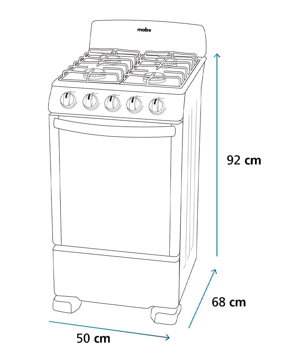 Estufa de piso a gas lp 50 cm EM5043BFIS1 de 4 quemadores 10