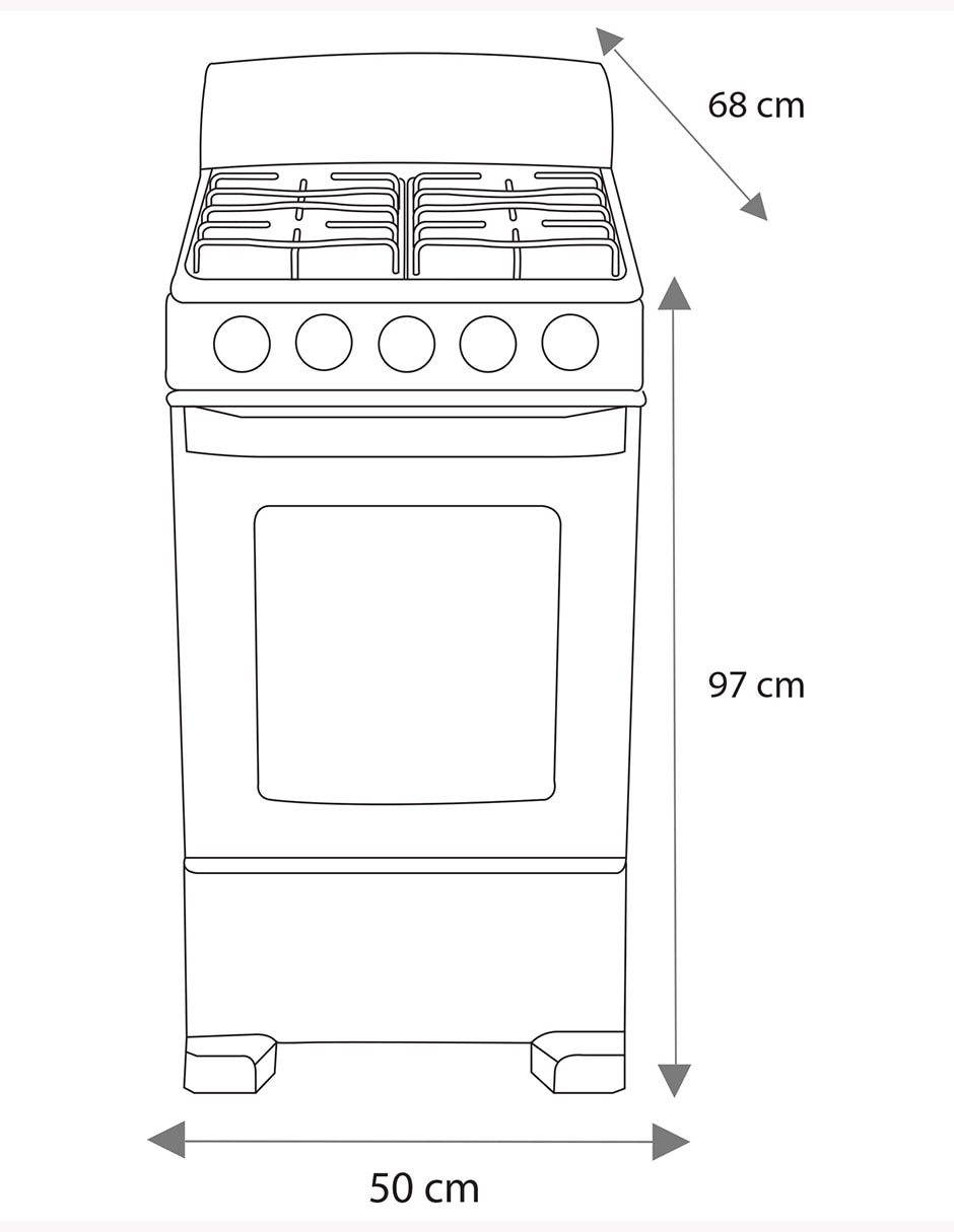 Estufa de piso a gas natural/lp 50 cm EM5030BAIS0 de 4 quemadores 11