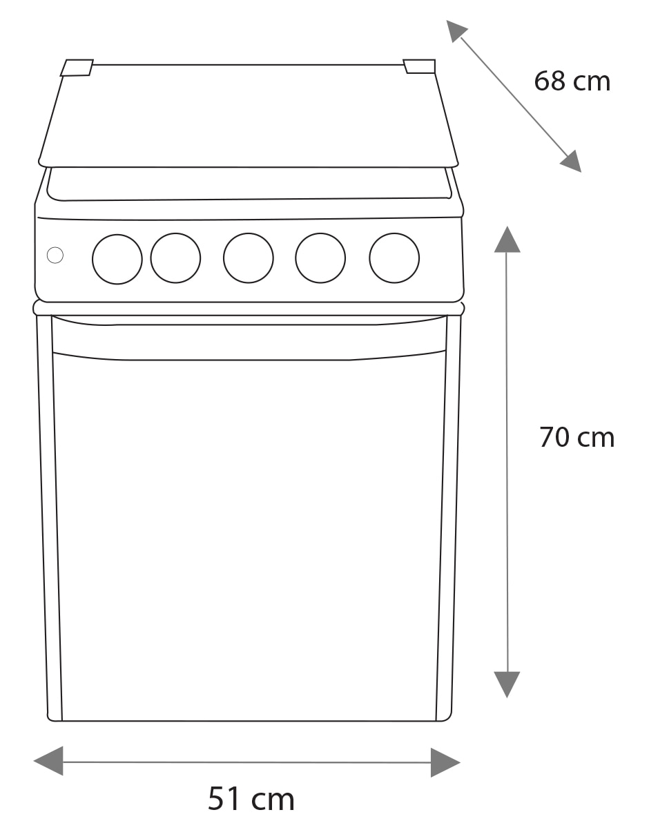 Estufa empotrable a gas lp Mabe 51 cm EMC5046CAIS0 de 4 quemadores