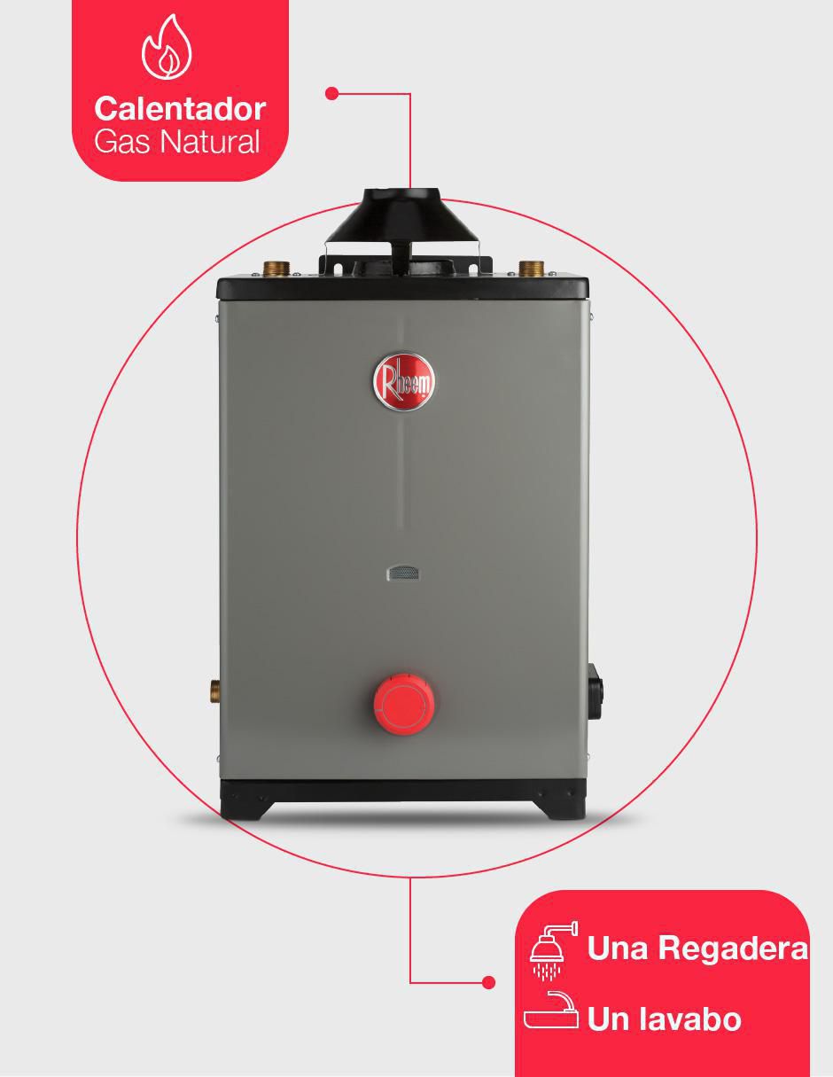 Calentador de paso Rheem 600090007 8 L gas natural