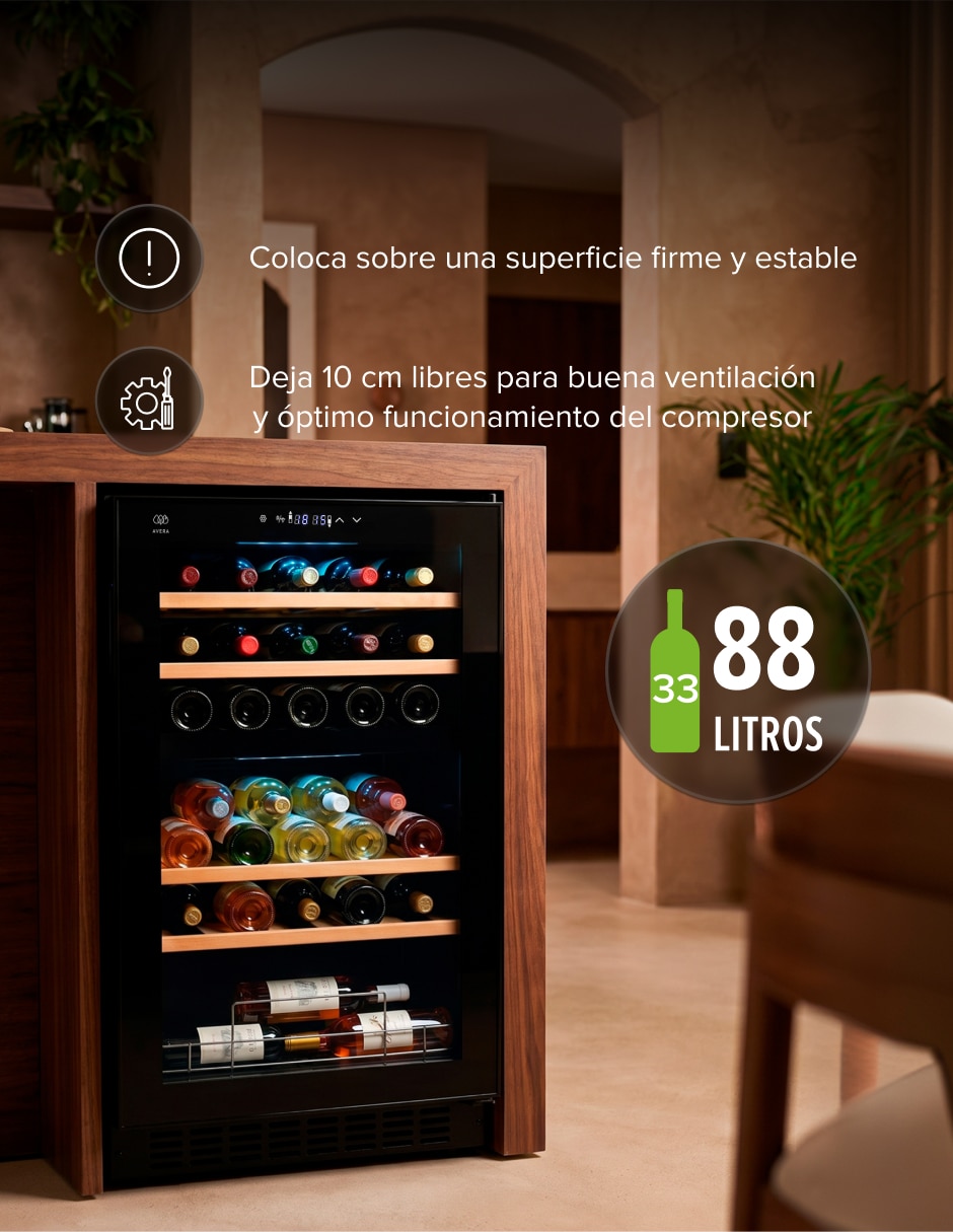 Cava de vinos Avera Ev33 capacidad 33 botellas