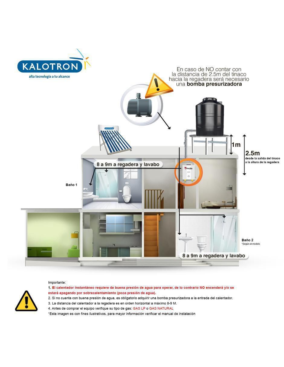 Calentador instantáneo Kalotron KA-INS-078LP-01 7 L gas lp