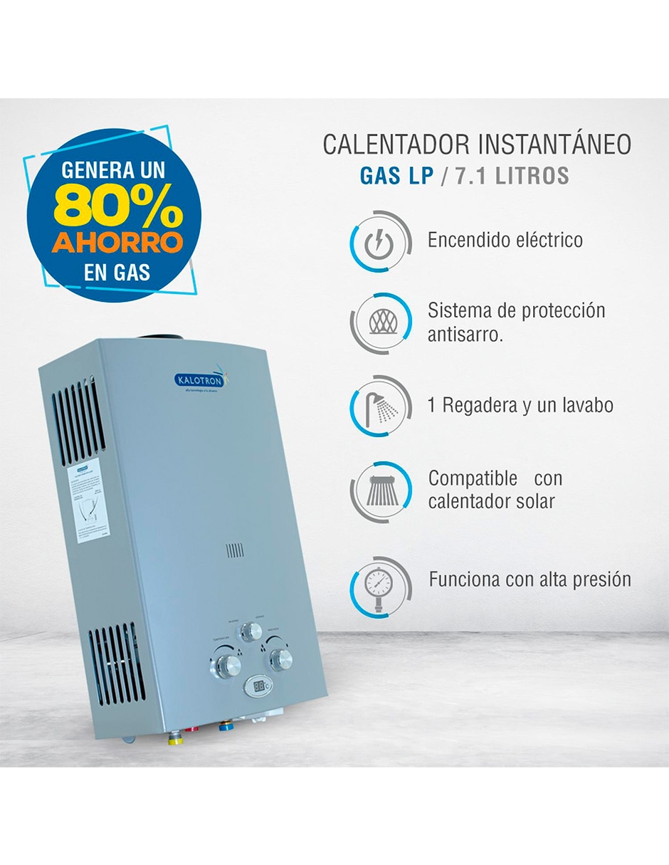 Calentador instantáneo Kalotron KA-INS-078LP-01 7 L gas lp