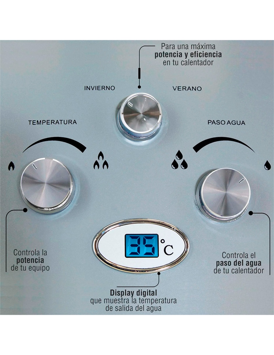 Calentador instantáneo Kalotron KA-INS-078LP-01 7 L gas lp