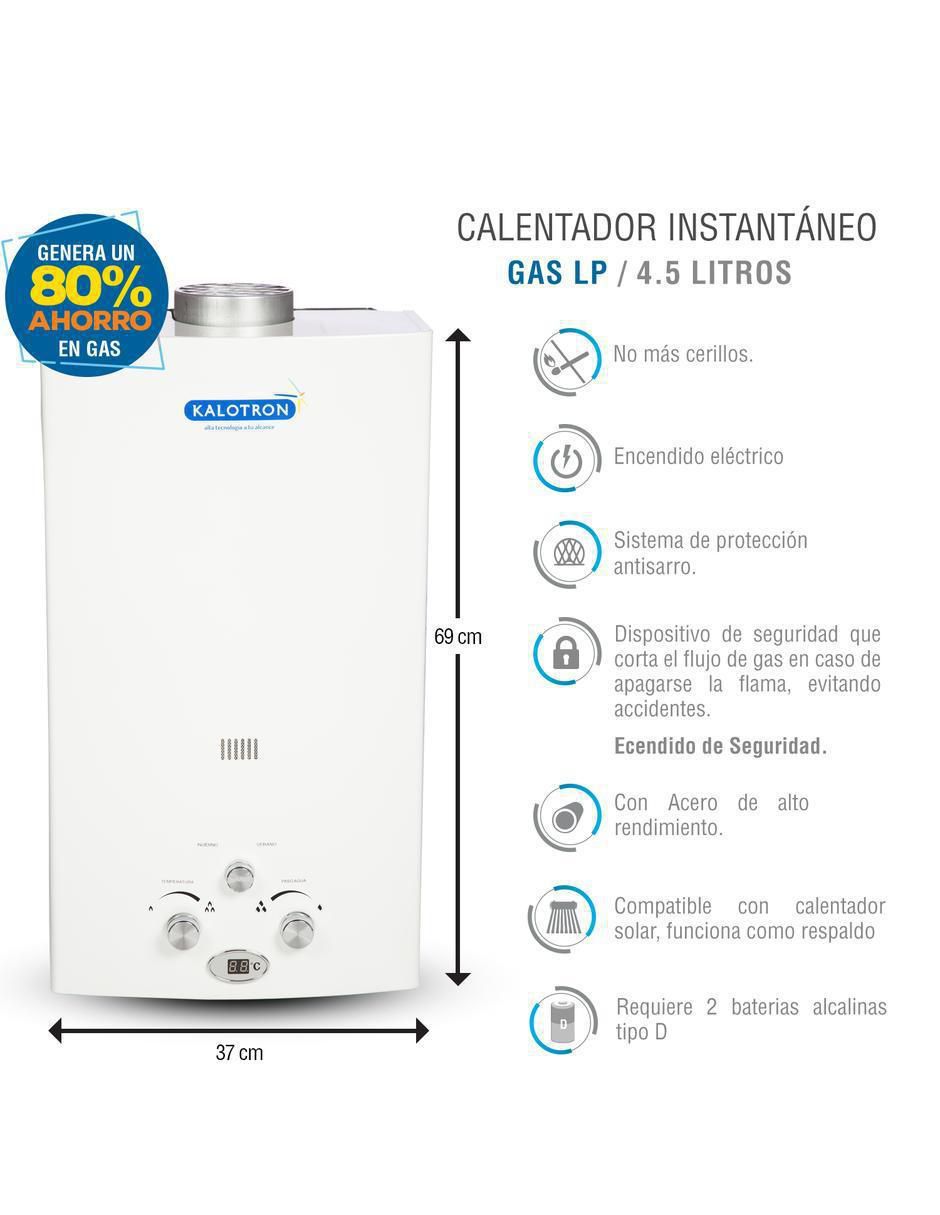 Calentador instantáneo Kalotron KA-INS-045LP-01 4.5 L gas lp