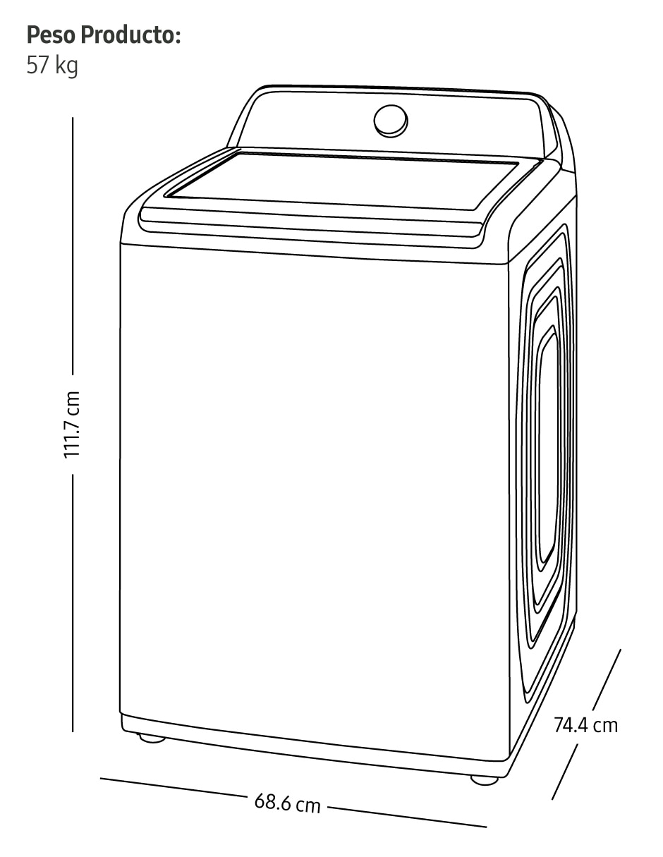 Lavadora Samsung 21 kg automática carga superior wa21a3344gv/ax