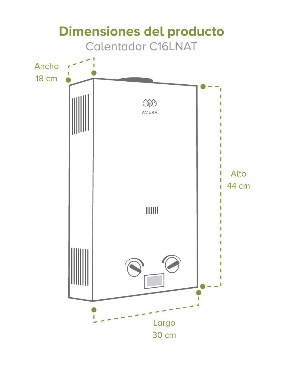 Calentador instantáneo Avera C16LNATPR72L 16 L gas natural