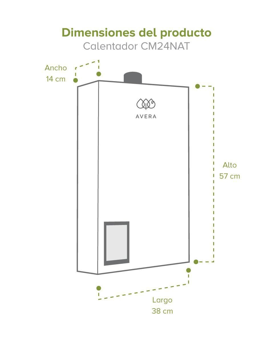 Calentador instantáneo Avera CM24NATPR72L 24 L gas natural