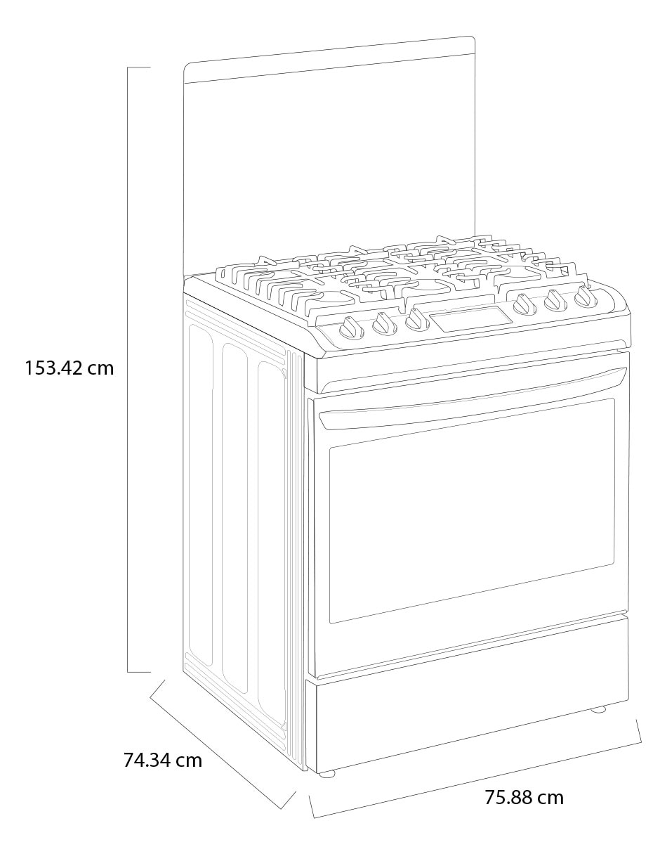 Estufa de piso a gas LP Lupin 2 75.8 cm LRGL5847S de 5 quemadores 9