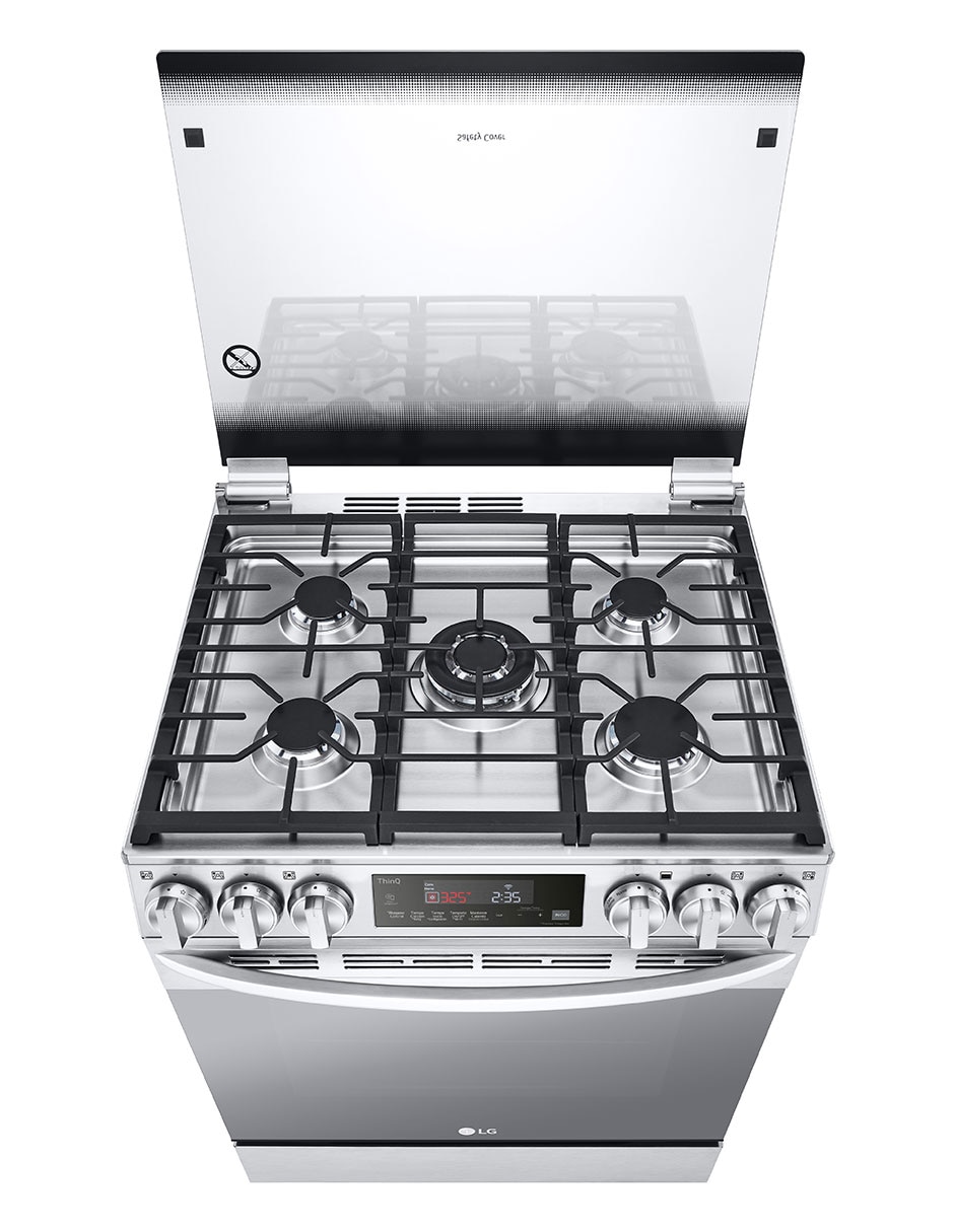 Estufa de piso a gas LP Lupin 2 75.8 cm LRGL5845S de 5 quemadores 7