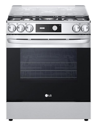 Estufa de piso a Gas LP Lg 76 cm LRGL5841S de 5 quemadores