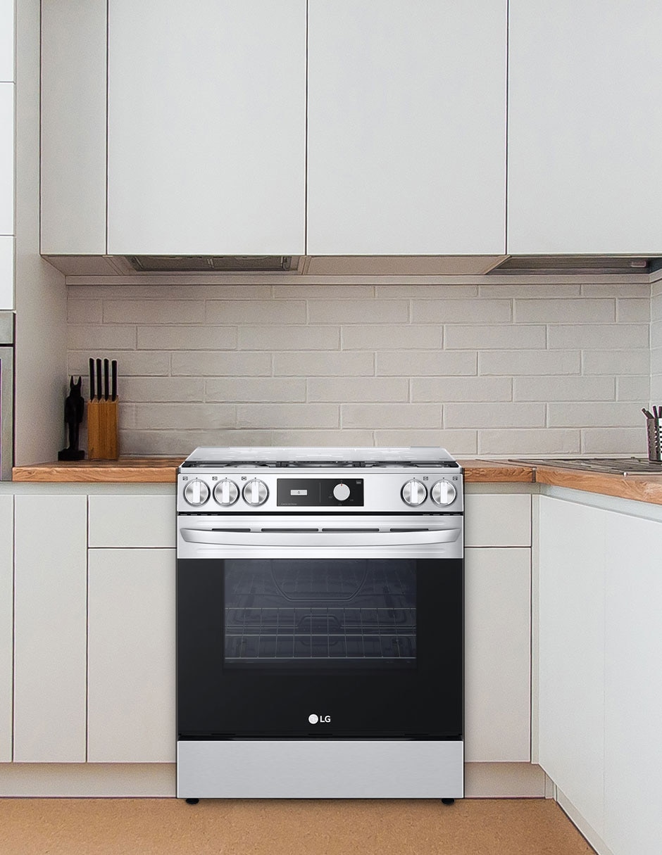 Estufa de piso a Gas LP Lg 76 cm LRGL5841S de 5 quemadores