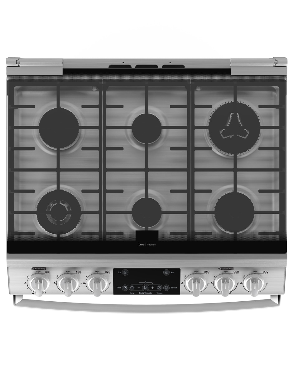 Estufa de piso a Gas LP Mabe Ultimate 72 cm EMH7614DATSS0 de 6 quemadores