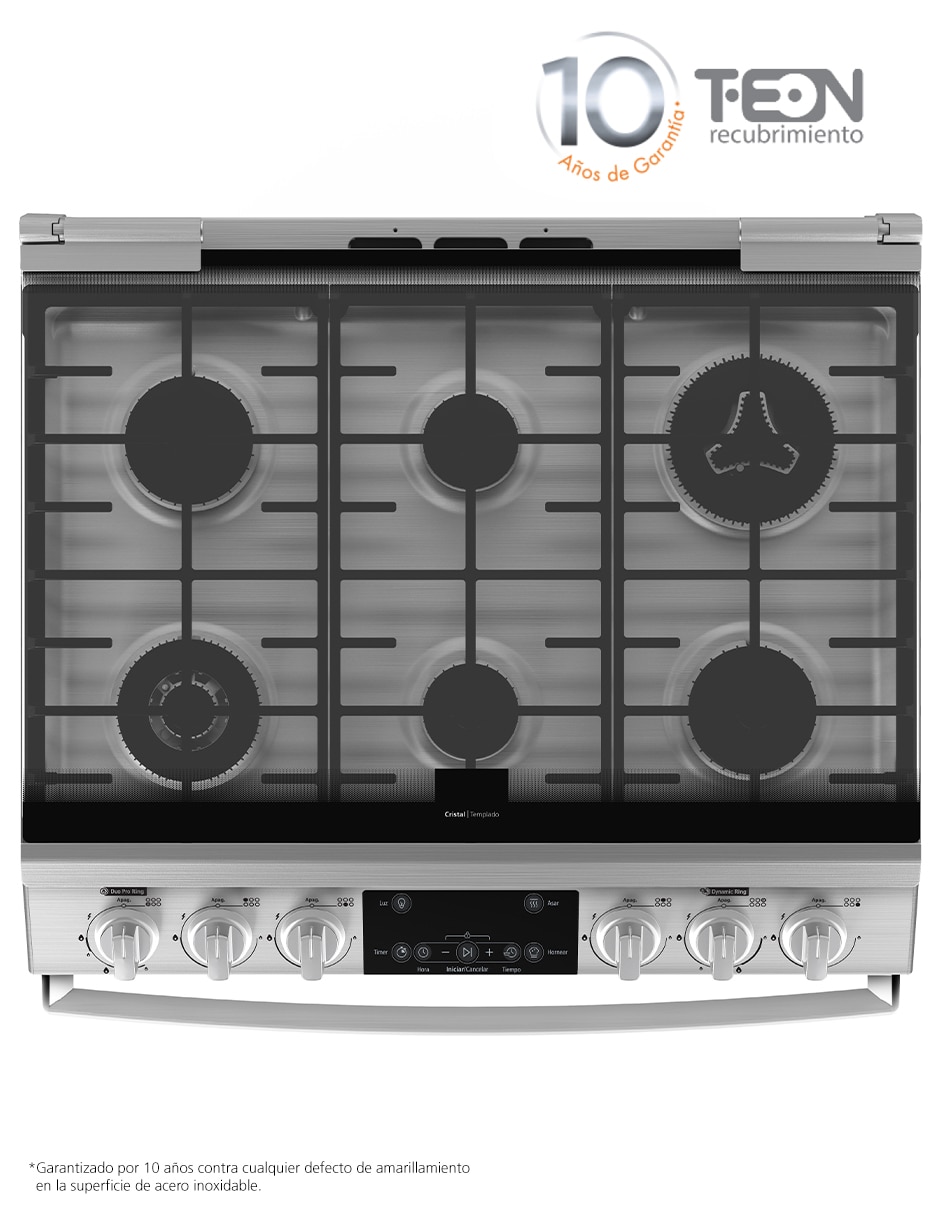 Estufa de piso a Gas LP Mabe Ultimate 72 cm EMH7614DATSS0 de 6 quemadores