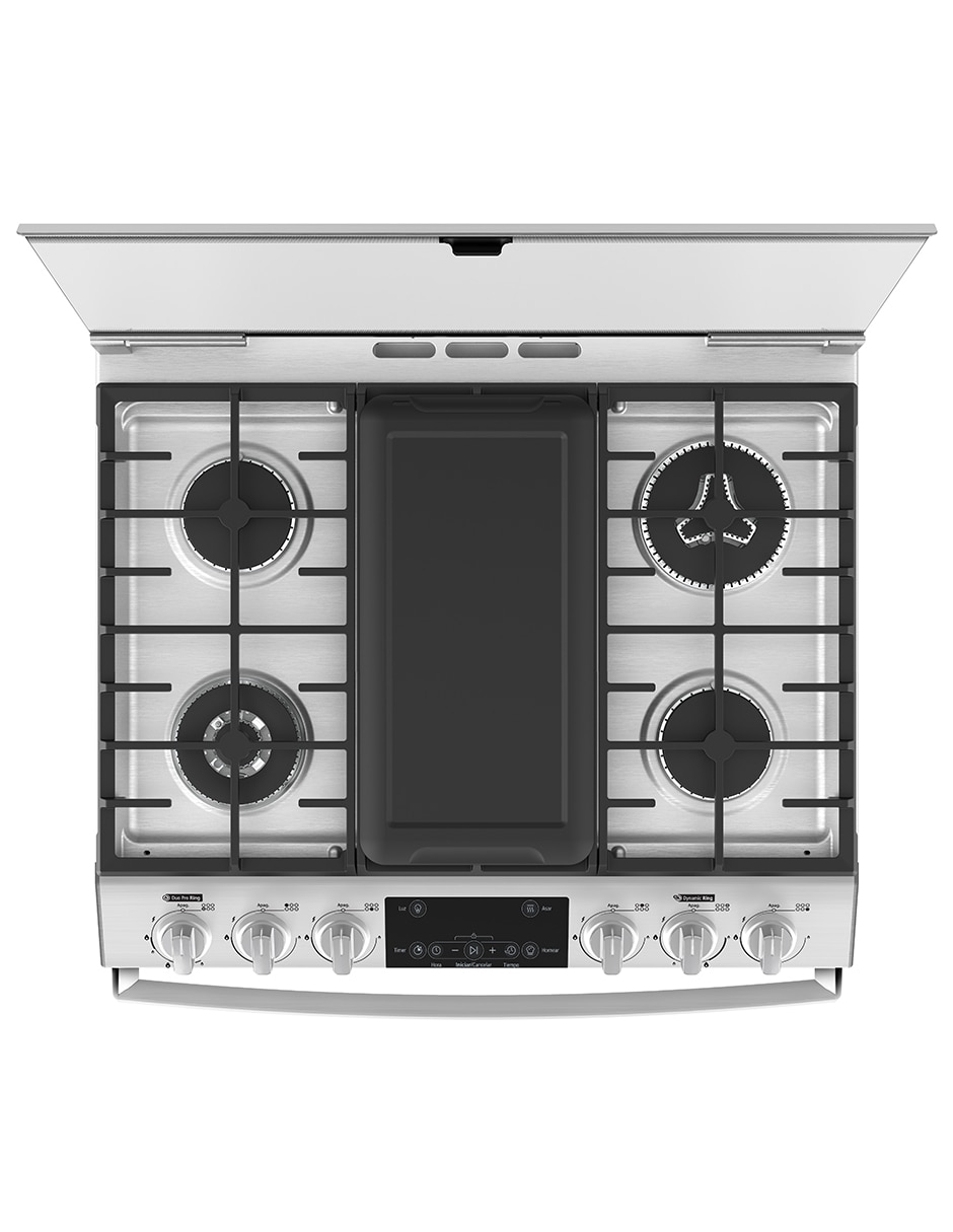 Estufa de piso a Gas LP Mabe Ultimate 72 cm EMH7614DATSS0 de 6 quemadores
