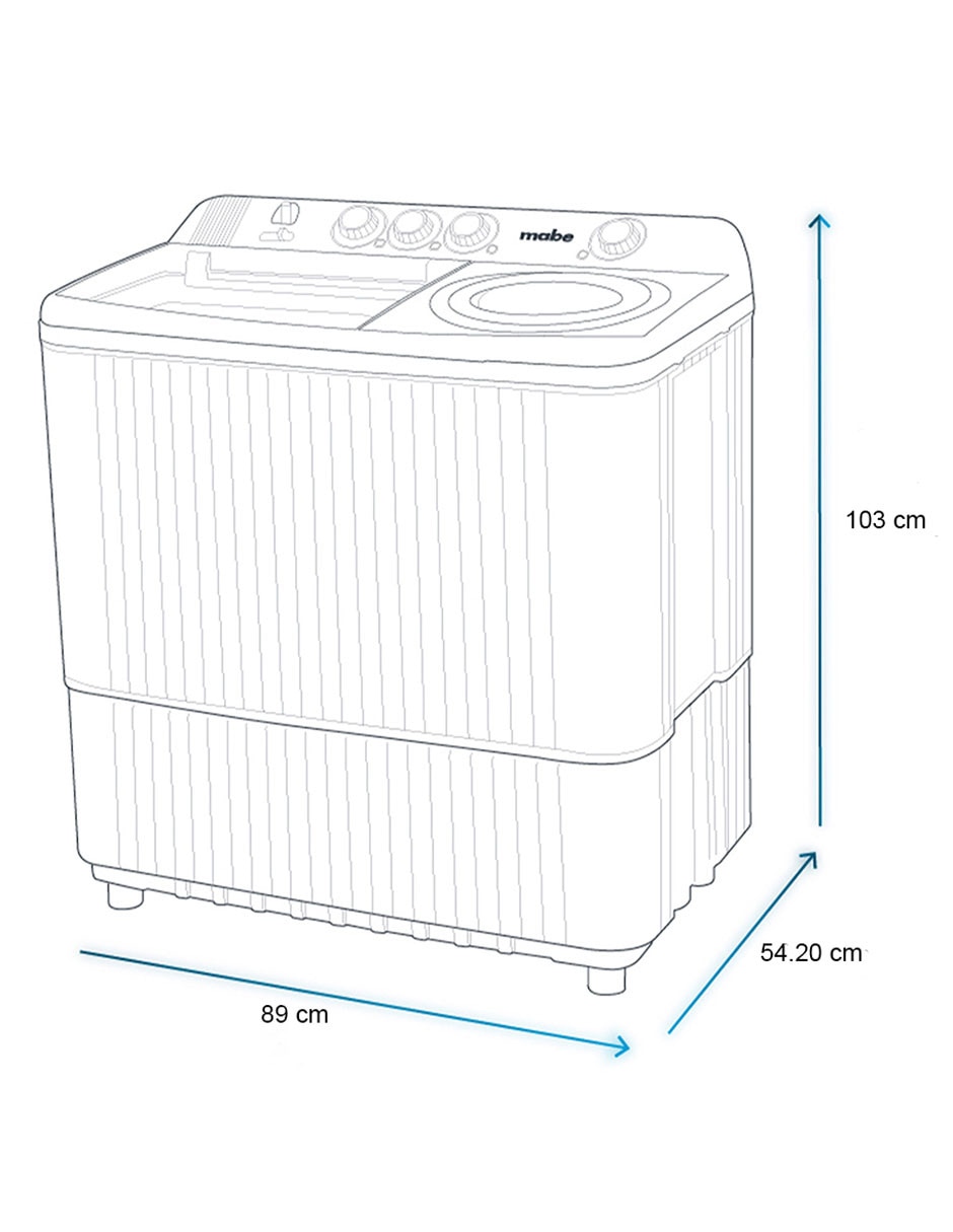 Lavadora doble tina Mabe semiautomática carga superior LMDX8124HBAB0