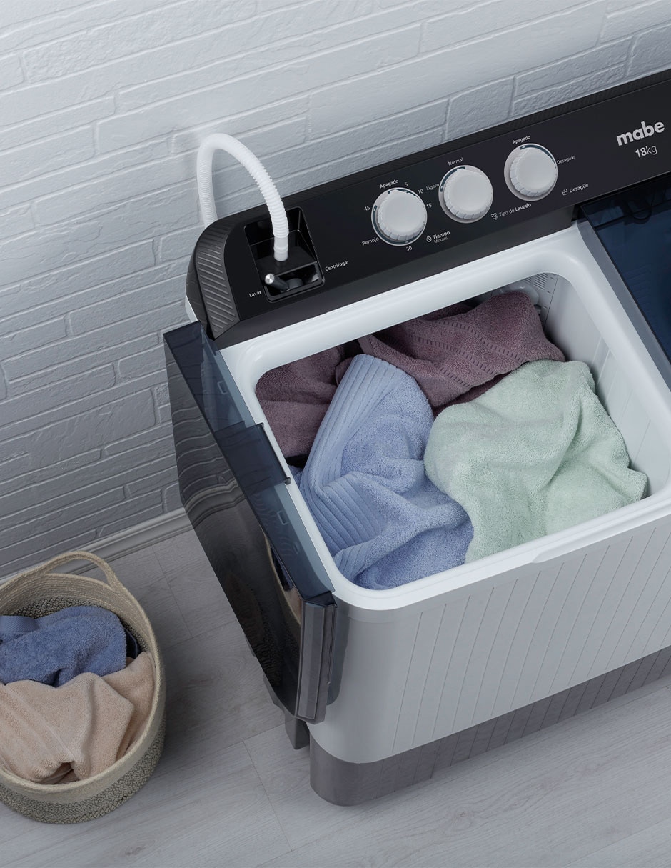 Lavadora doble tina Mabe semiautomática carga superior LMDX8124HBAB0