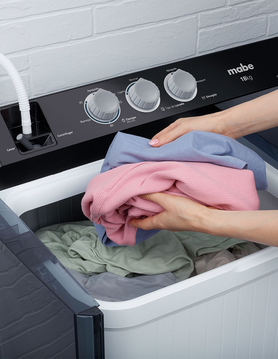 Lavadora doble tina Mabe semiautomática carga superior LMDX8124HBAB0