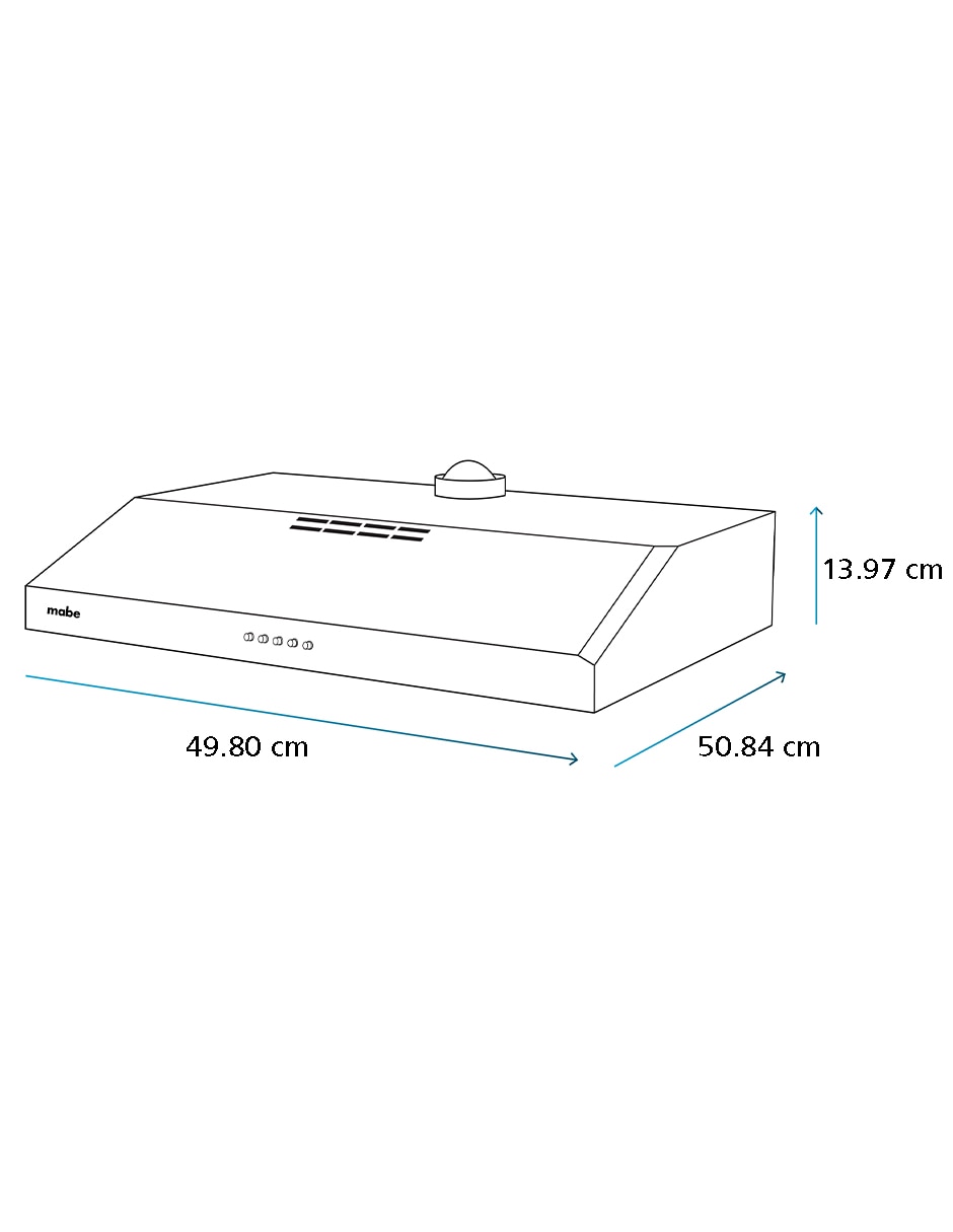 Combo estufa de piso a gas natural/lp Mabe Ultimate 50 cm EM5043CMPU501G de 4 quemadores + campana