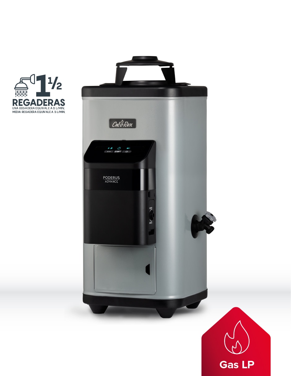 Calentador de paso PODE 9 L gas lp 3