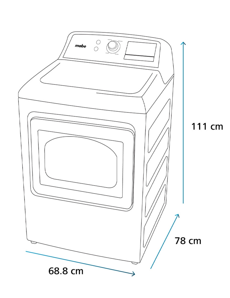 Secadora de gas lp Mabe de 25 kg con 37 ciclos DMG17R8MSDAB2
