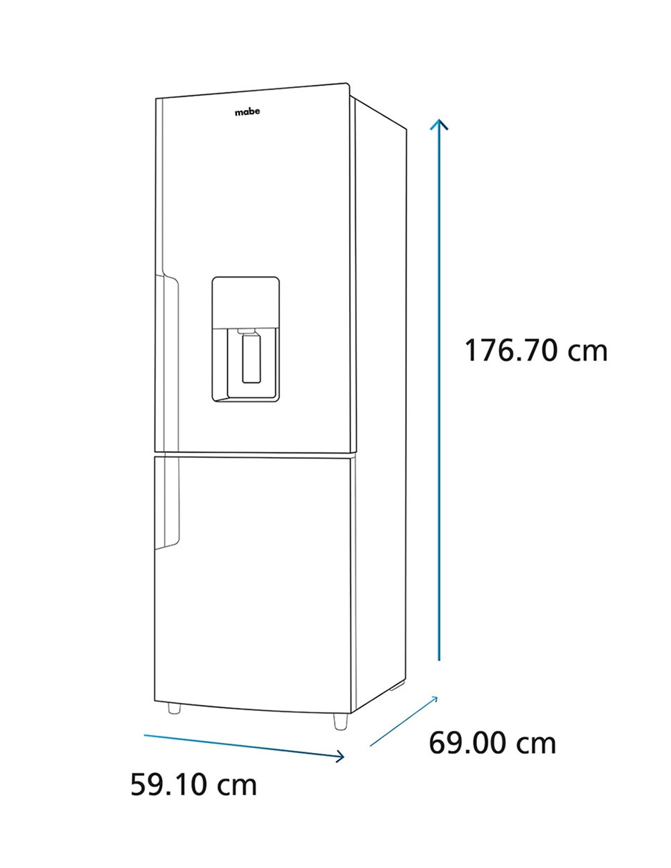 Refrigerador bottom mount Mabe no frost RMB300IZMRP0