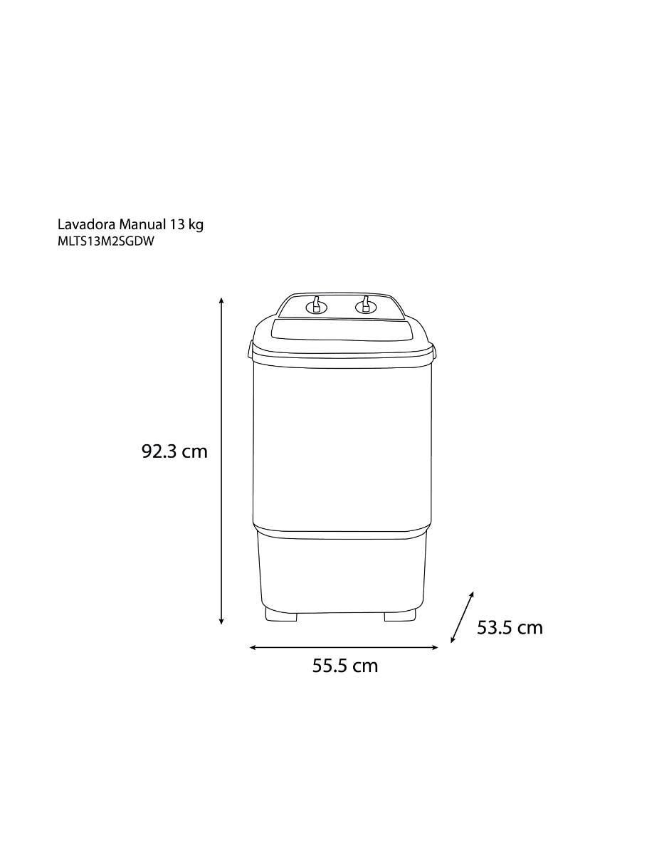 Lavadora 13 kg semiautomática carga superior mlts13m2sgdw 6
