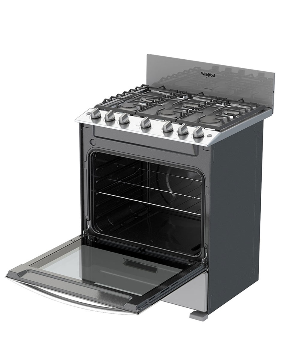 Combo Estufa de piso a gas LP 76 cm CWFR34000D-H de 6 quemadores + Campana 4