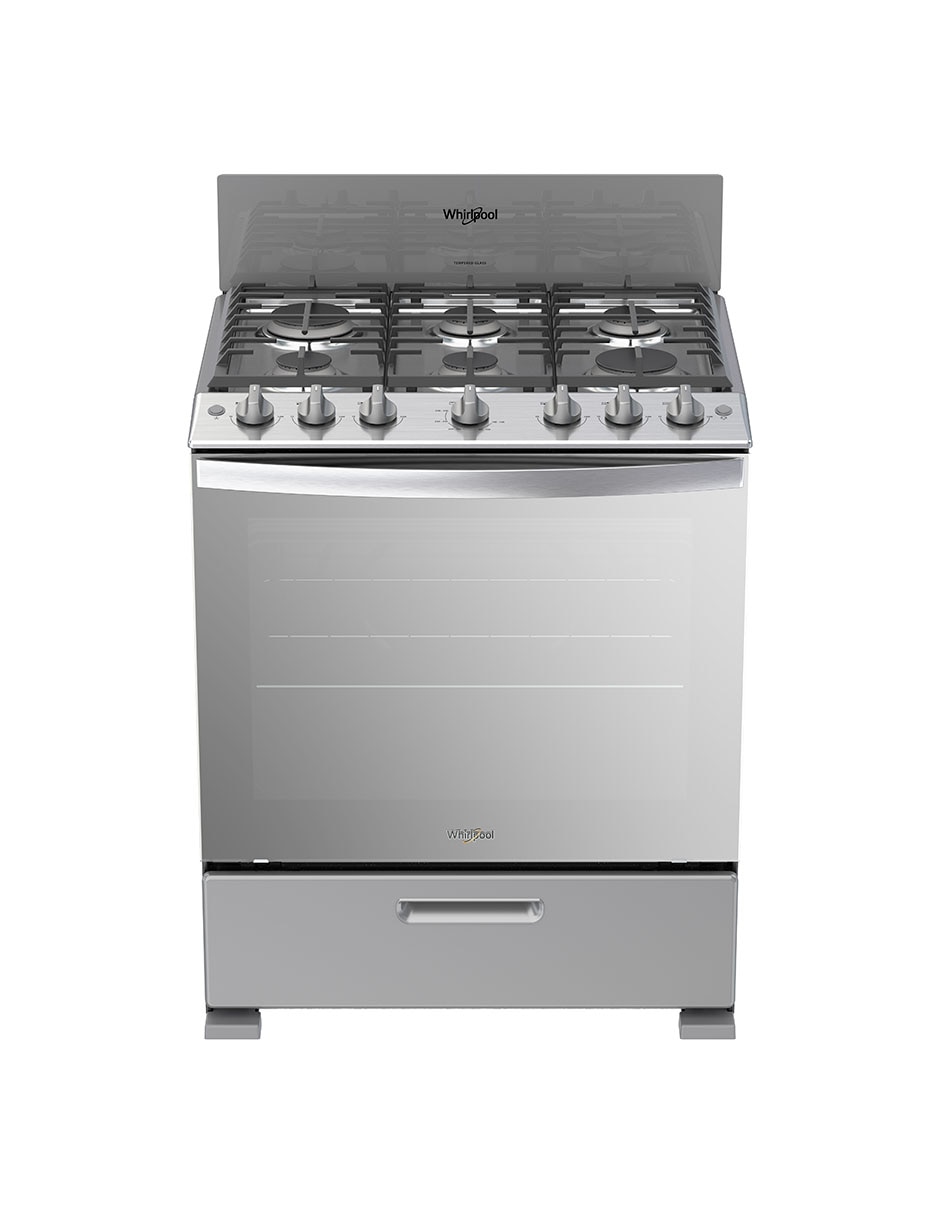 Estufa de piso a gas lp Whirlpool 76cm WFR3400D de 6 quemadores