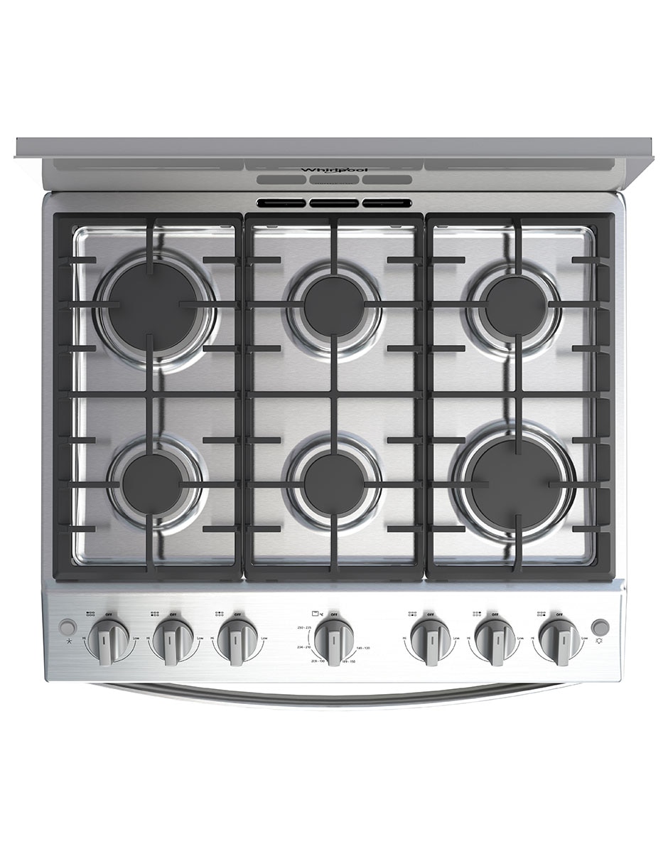 Estufa de piso a gas lp Whirlpool 76cm WFR3400D de 6 quemadores