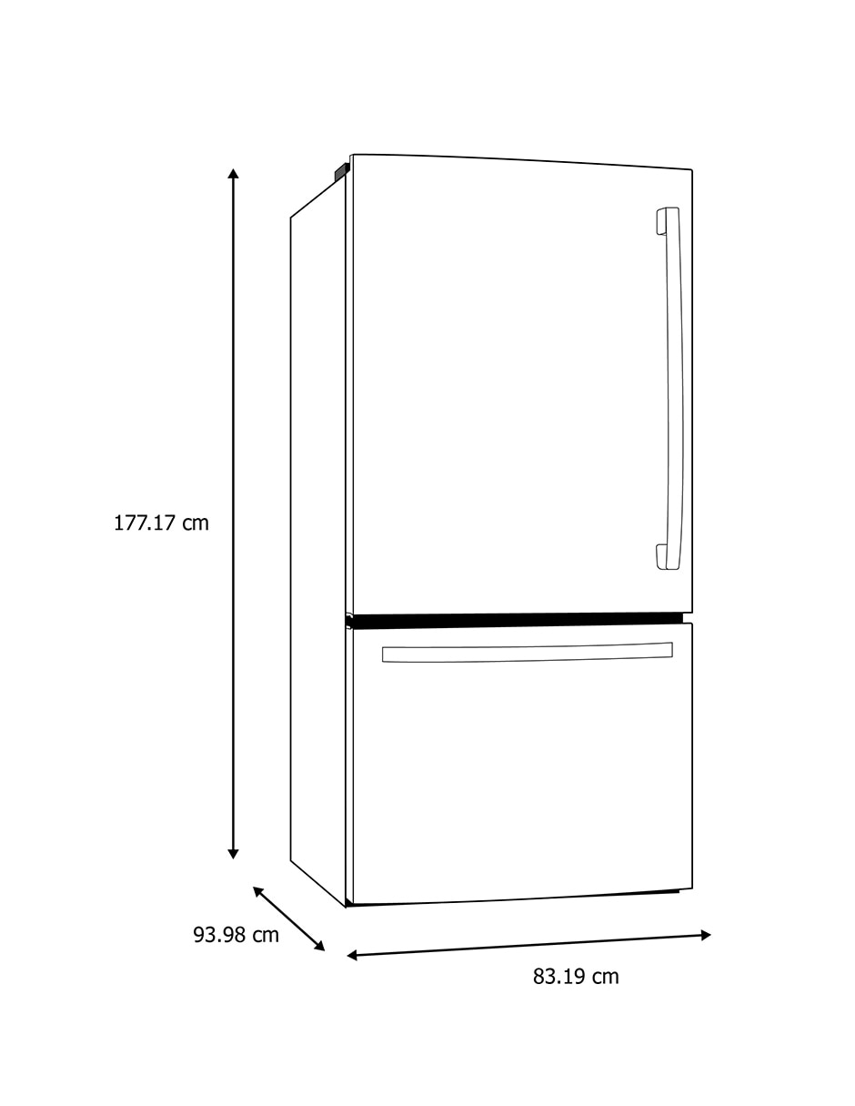 Refrigerador bottom mount Io Mabe 48 pies cúbicos no frost y fábrica de hielo GEMIDF25EYRCFS