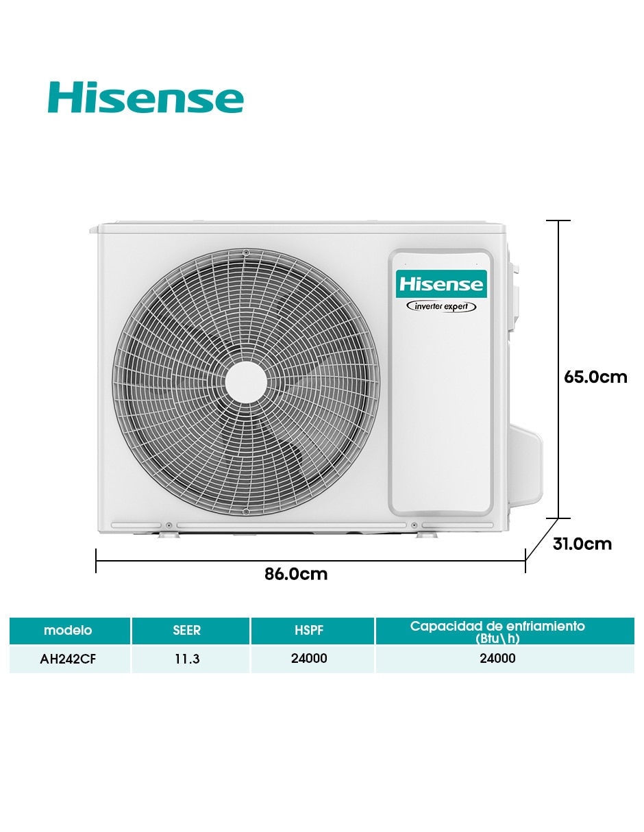Aire acondicionado mini split No aplica Frío y calor 24000 BTU AH242CF 220 V 14