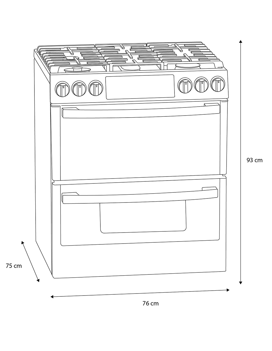 Estufa de piso a gas natural Io Mabe 76 cm IO950FS0 de 5 quemadores