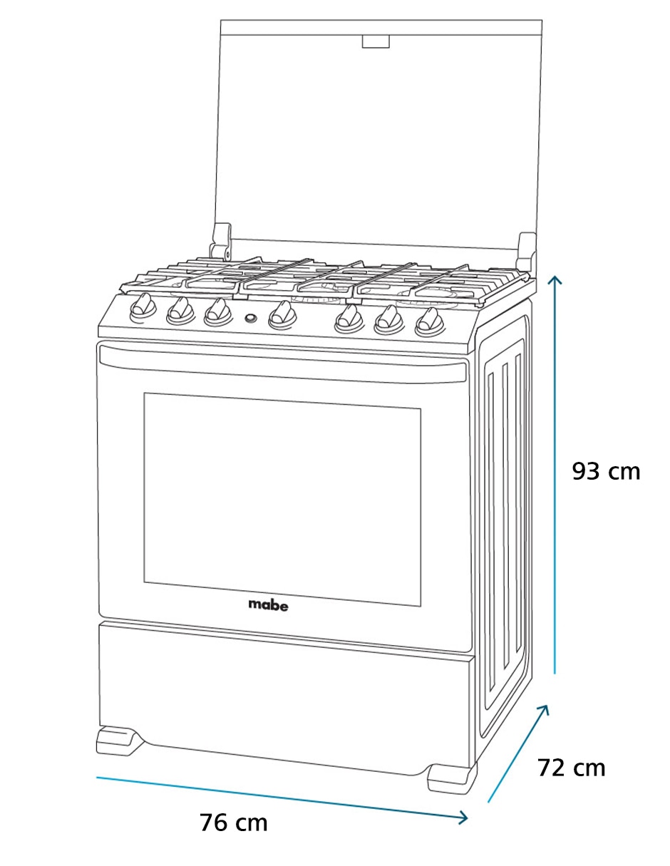 Combo estufa de piso Ultimate 76 cm EMH7602JSCMPU761G de 6 quemadores + Campana 14