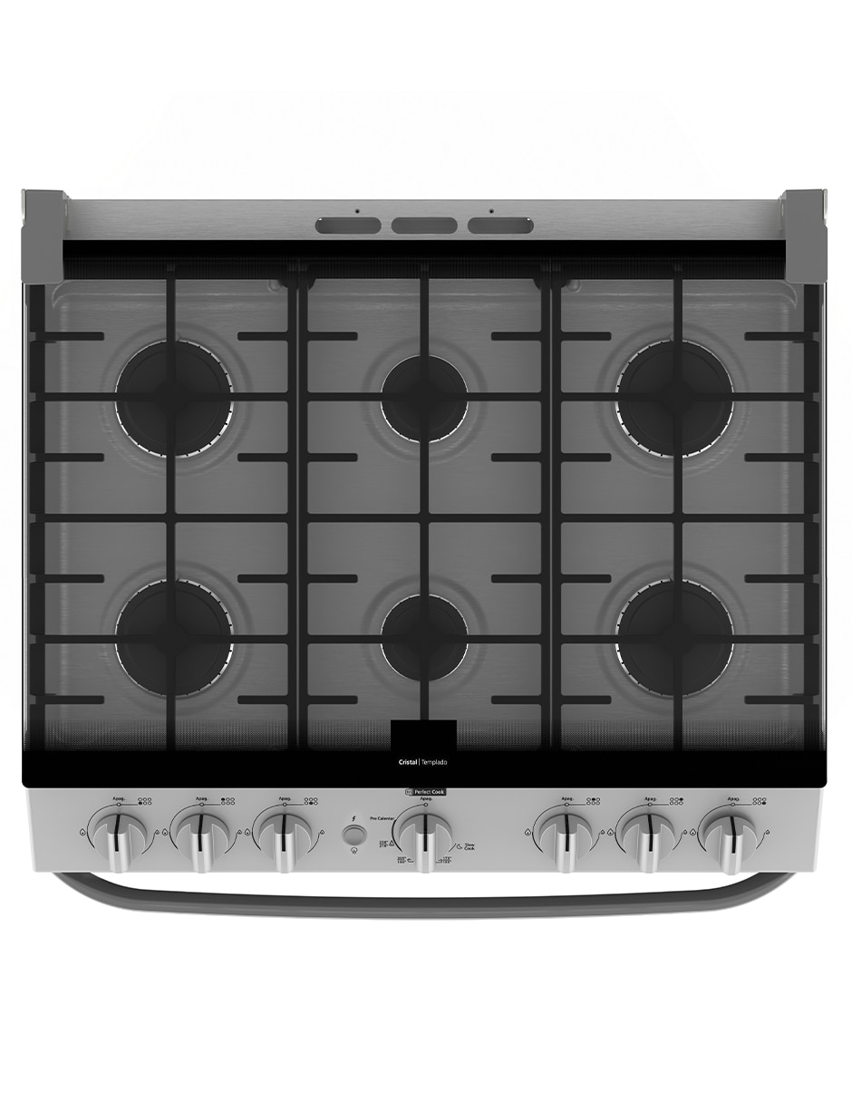 Combo estufa de piso Ultimate 76 cm EMH7602JSCMPU761G de 6 quemadores + Campana 7