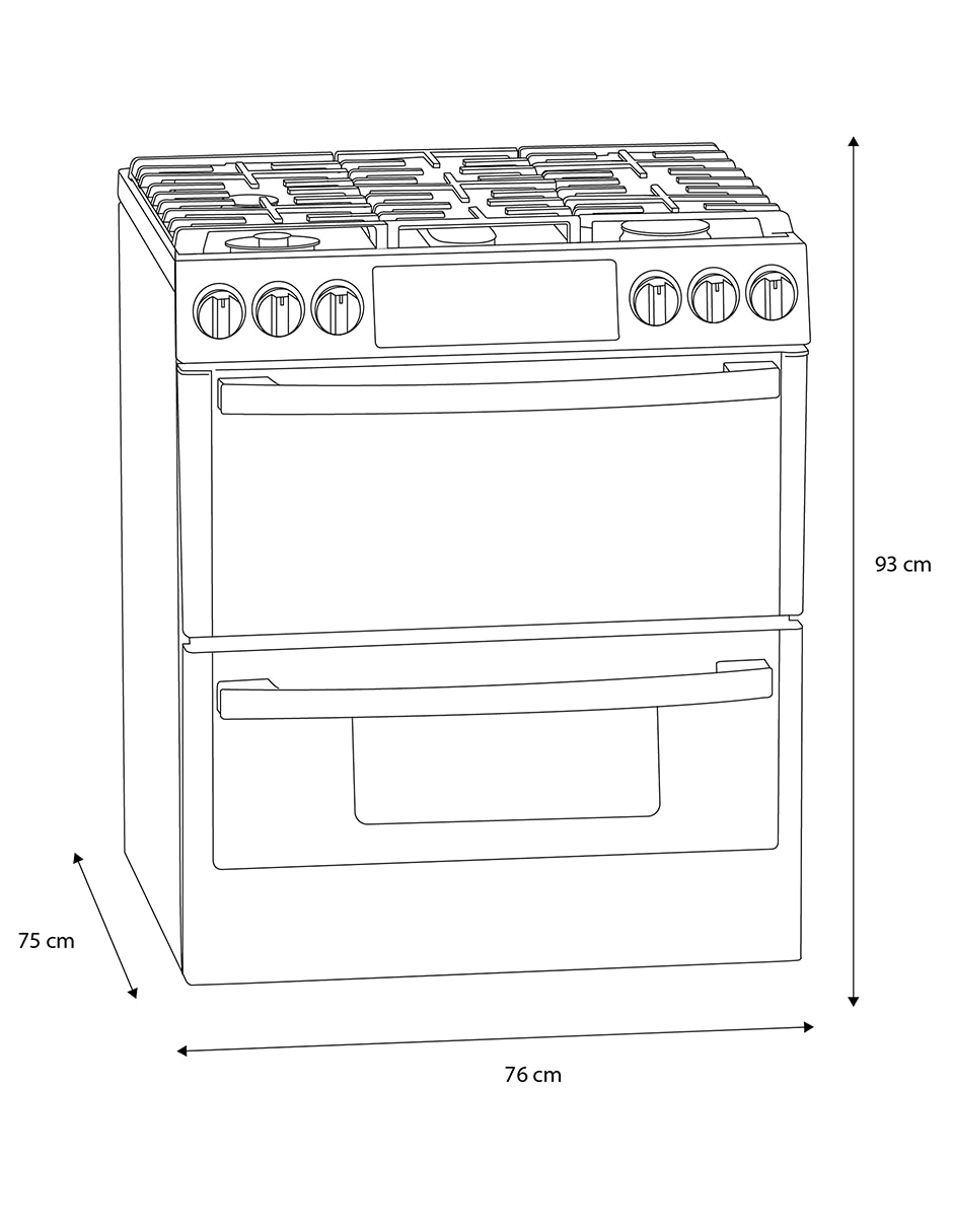 Estufa de piso gas 76 cm IO950TS0 de 5 quemadores 15