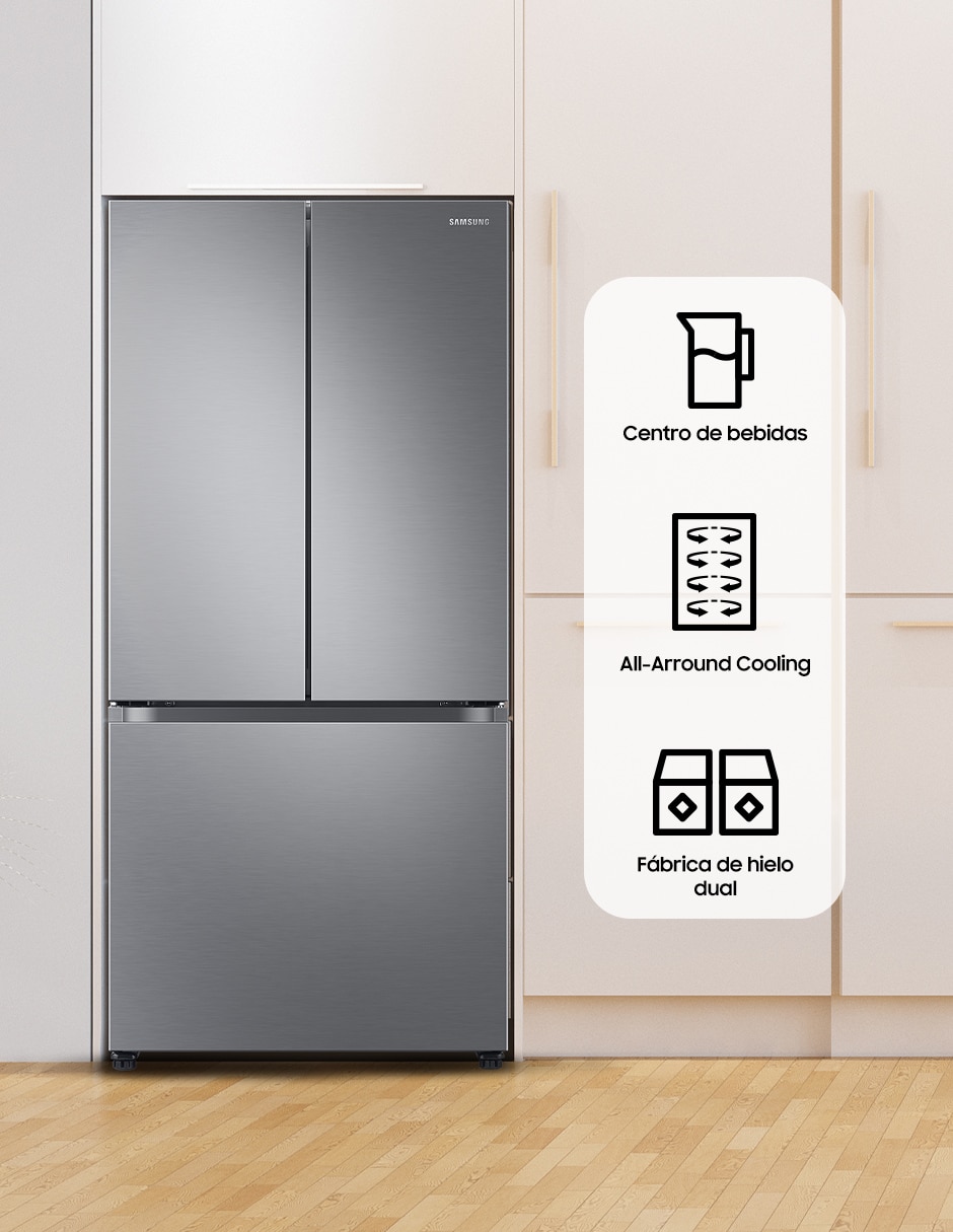 Refrigerador french door Samsung 25 pies cúbicos inverter y fábrica de hielo Rf25c5551s9/em