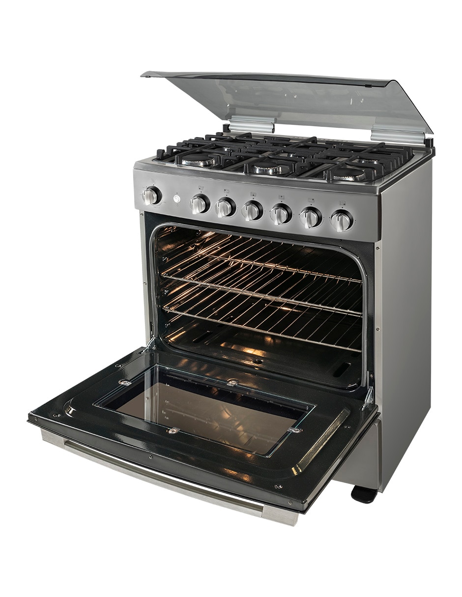 Estufa de piso a Gas LP Estufa 76 cm, campana 76 cm, microondas 51.3 cm FSGG8660+TMX76+MWG11X de 6 quemadores