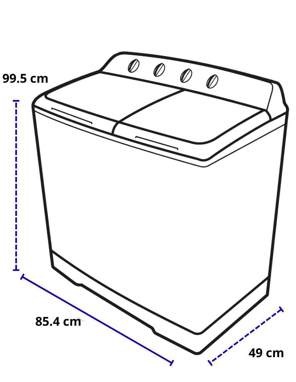 Lavadora doble tina 15 kg semiautomática carga superior ALD-1545JE 8