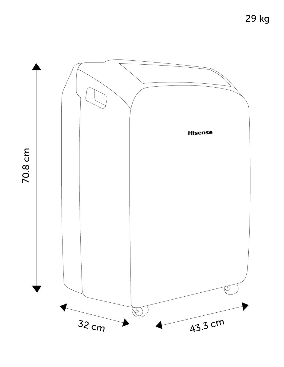 Aire acondicionado portátil Hisense Frío 12000 BTU AP12CWN1 115 V