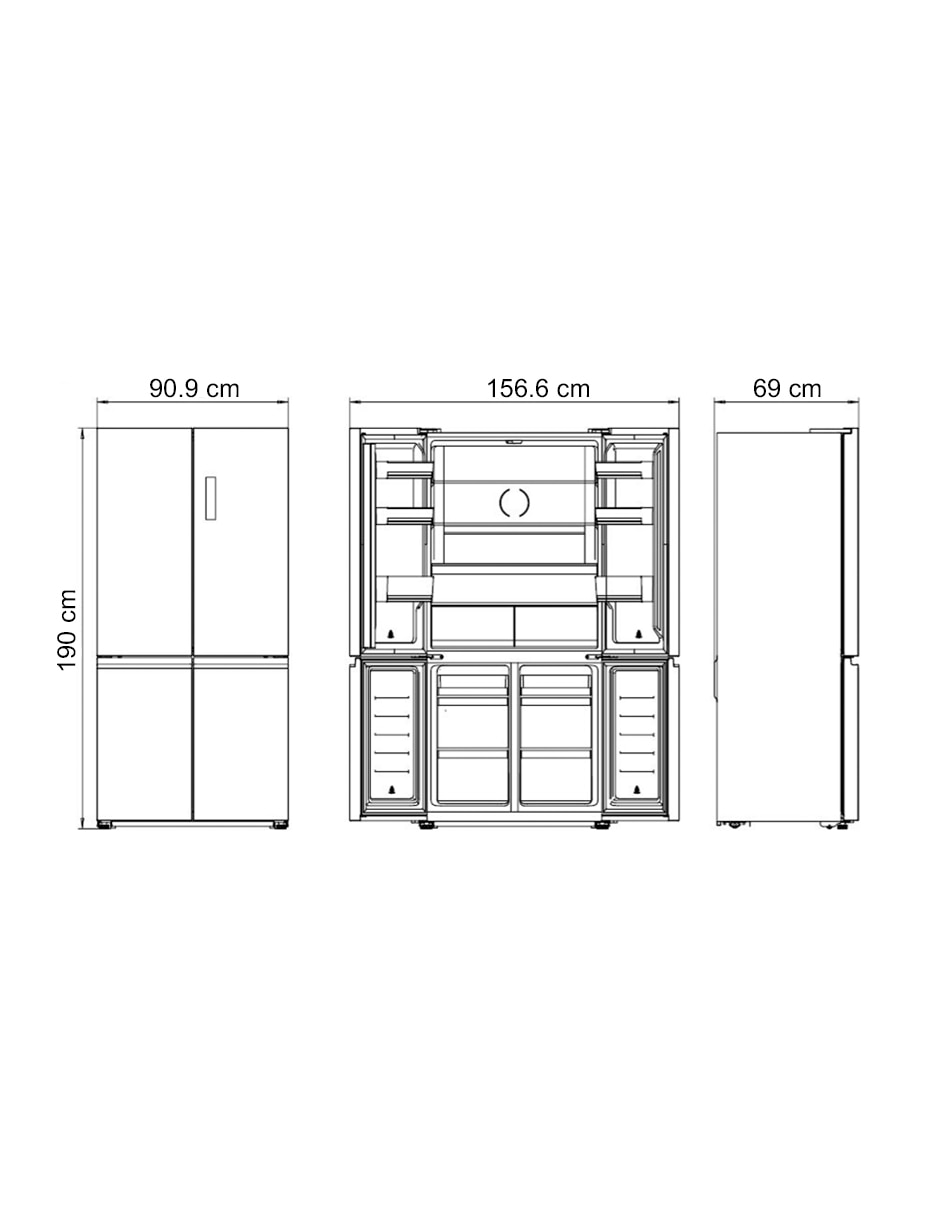 Refrigerador french door Teka 19 pies cúbicos inverter no frost RMF77960GBKMX