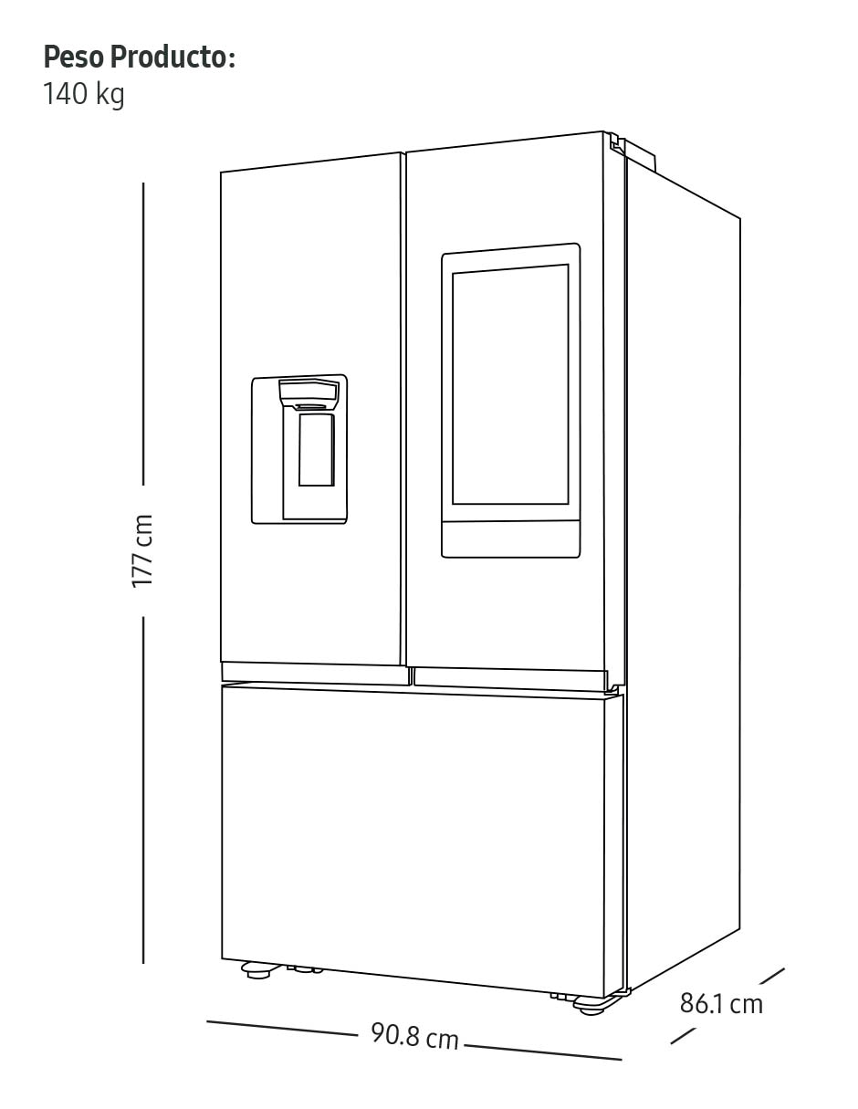 Refrigerador french door Samsung 31 pies cúbicos inverter y fábrica de hielo RF32CG5911B1EM