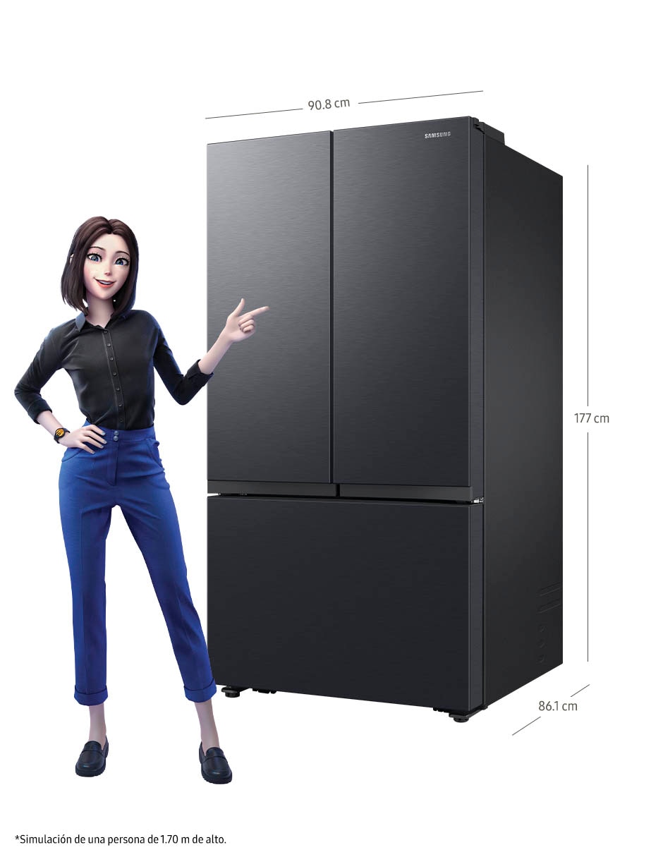 Refrigerador French door Samsung 32 pies cúbicos tecnología inverter y automática RF32CG5N10B1EM