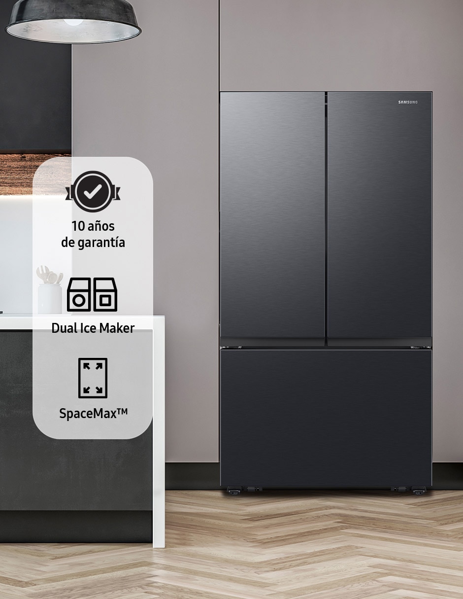 Refrigerador French door Samsung 32 pies cúbicos tecnología inverter y automática RF32CG5N10B1EM