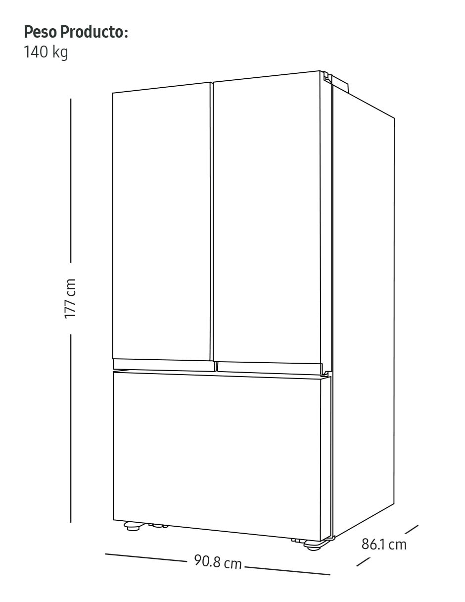 Refrigerador french door Samsung 32 pies cúbicos inverter y fabrica de hielo RF32CG5N10S9EM